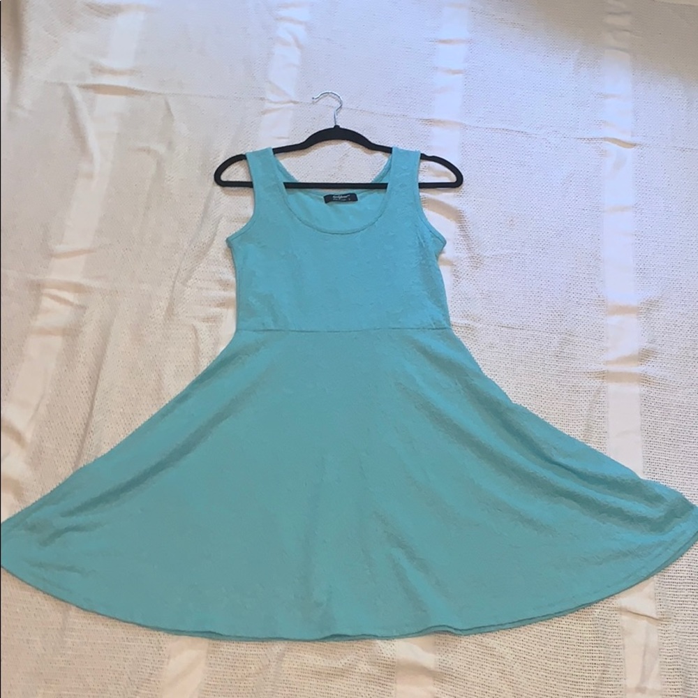 turquoise textured dress